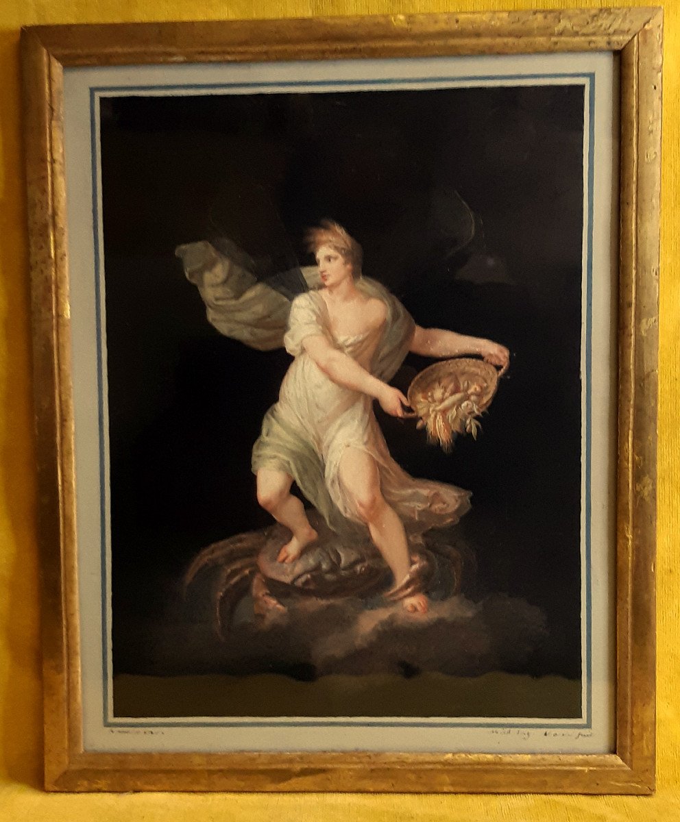 Italian Mythological Painting “cérès” By Michelangelo Maestri (1779-1812) Empire Period -photo-7