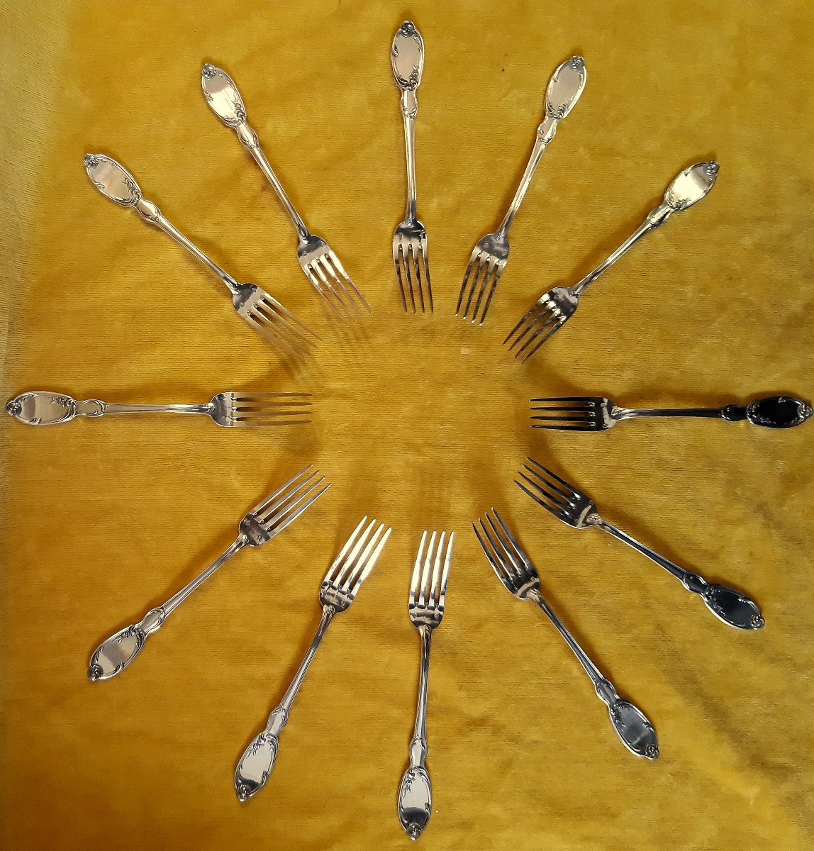 Cutlery Set 12 Forks 12 Spoons Silver Goldsmith Paul Canaux 1889-1911-photo-3