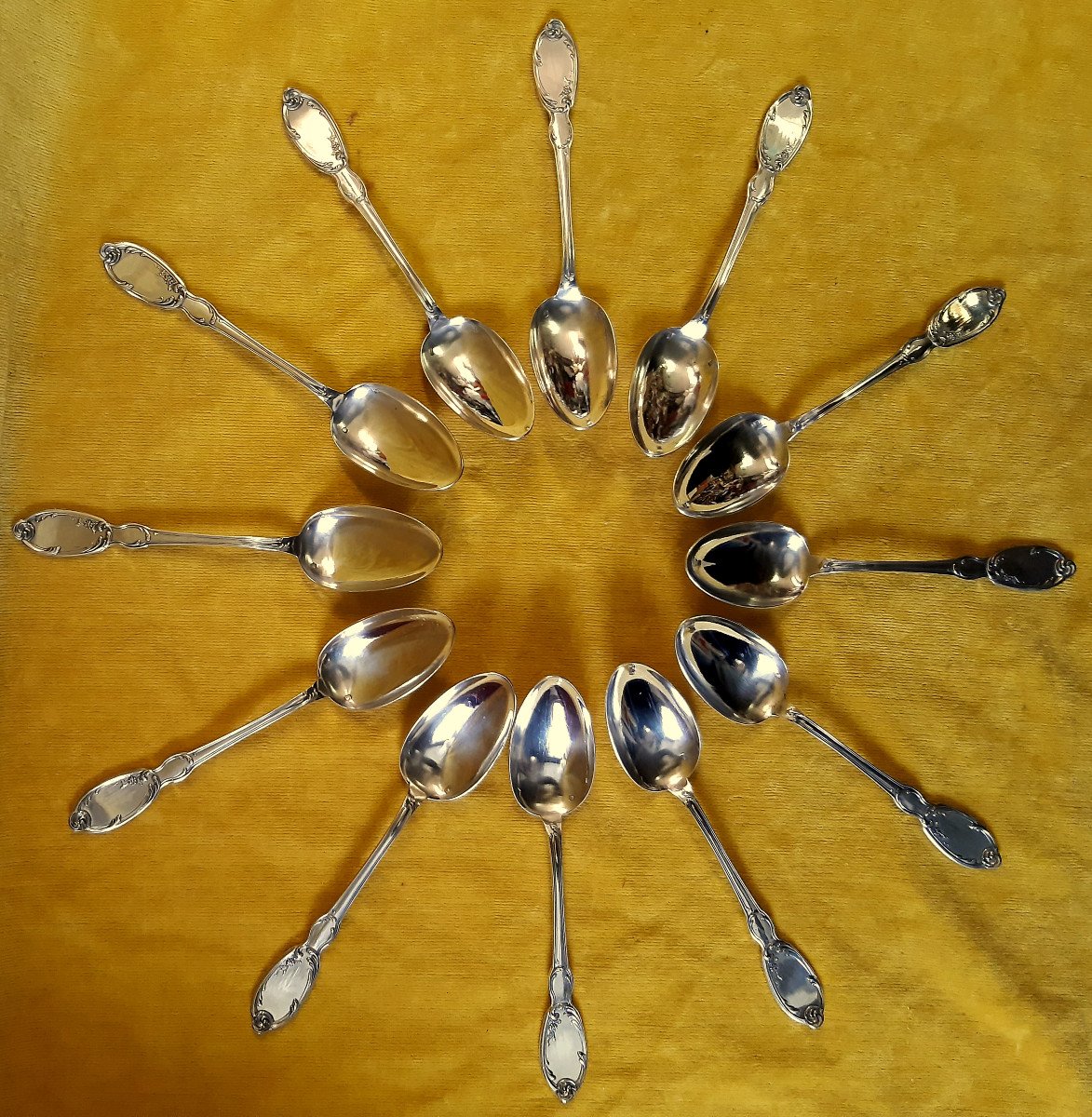 Cutlery Set 12 Forks 12 Spoons Silver Goldsmith Paul Canaux 1889-1911-photo-4