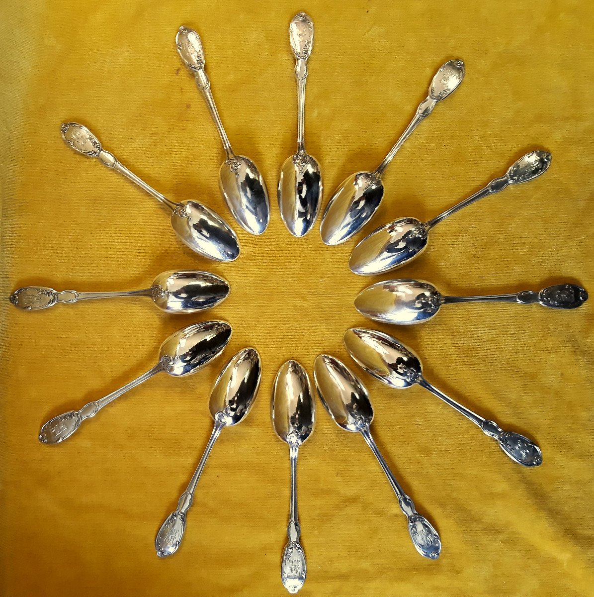 Cutlery Set 12 Forks 12 Spoons Silver Goldsmith Paul Canaux 1889-1911-photo-1