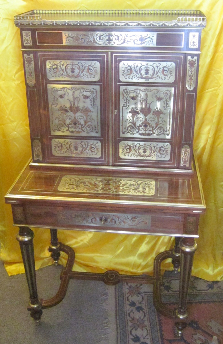 Bureau Bonheur Du Jour Secretaire Napoleon III Style Lxiv Boulle-photo-3