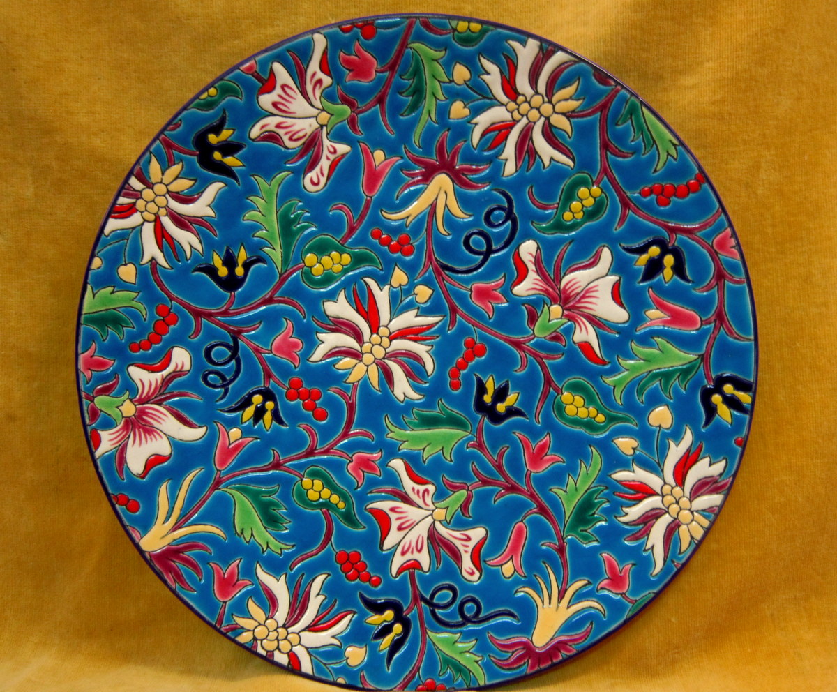 Grand Plate Enamel Cloisonne De Longwy Art Deco 1930-photo-2