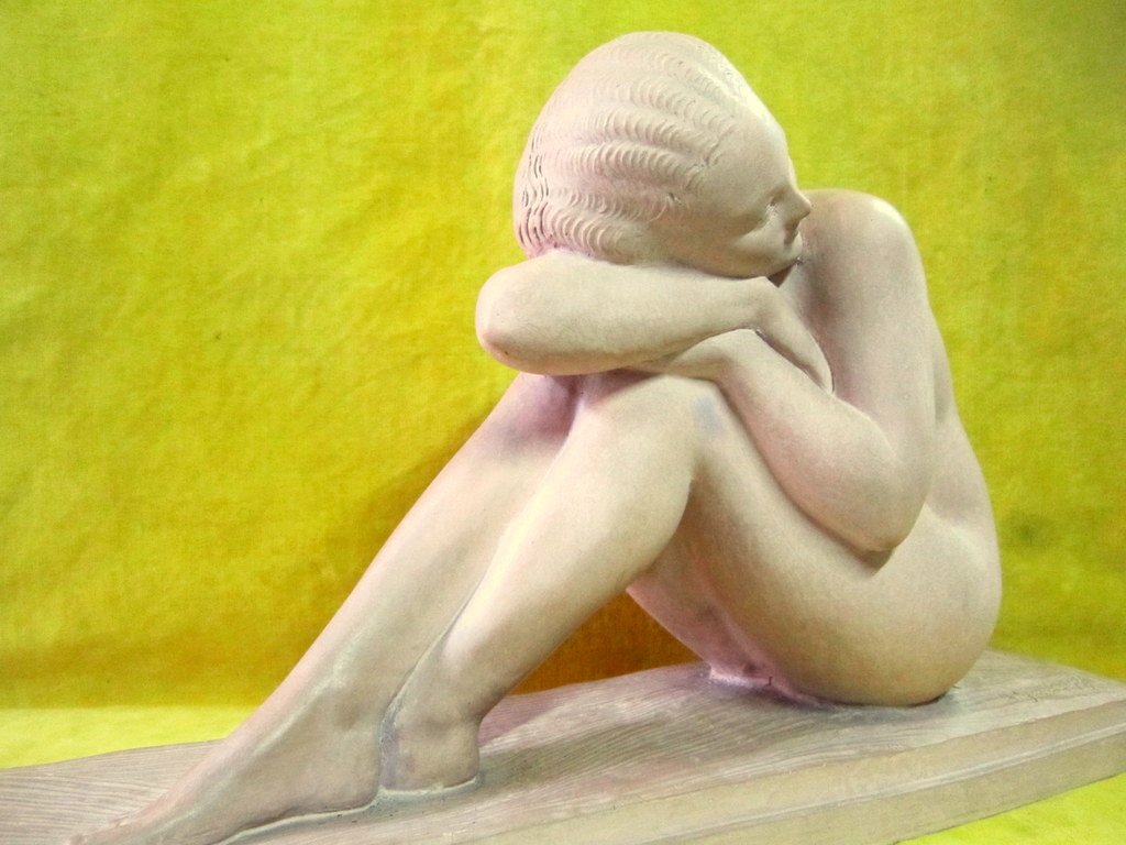 Terre Cuite Nue Féminin Art Déco 30 école Néoclassique Sculpture Amédeo Gennarelli (1881-1945)-photo-4