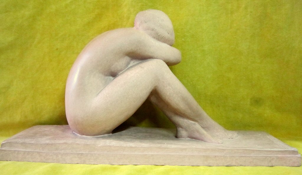 Terre Cuite Nue Féminin Art Déco 30 école Néoclassique Sculpture Amédeo Gennarelli (1881-1945)-photo-1