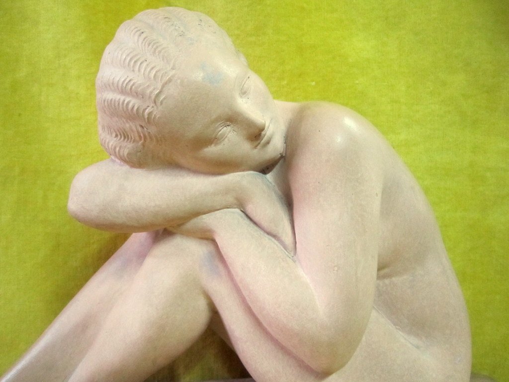 Terre Cuite Nue Féminin Art Déco 30 école Néoclassique Sculpture Amédeo Gennarelli (1881-1945)-photo-4