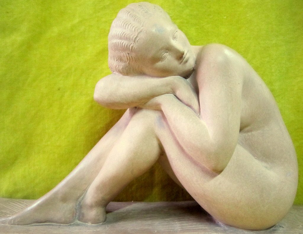 Terre Cuite Nue Féminin Art Déco 30 école Néoclassique Sculpture Amédeo Gennarelli (1881-1945)