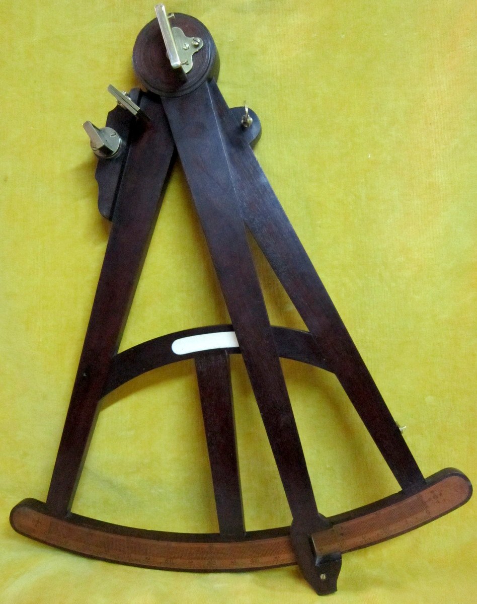 Grand Octant De Marine Acajou Laiton Ivoire Angleterre XVIIIéme                                