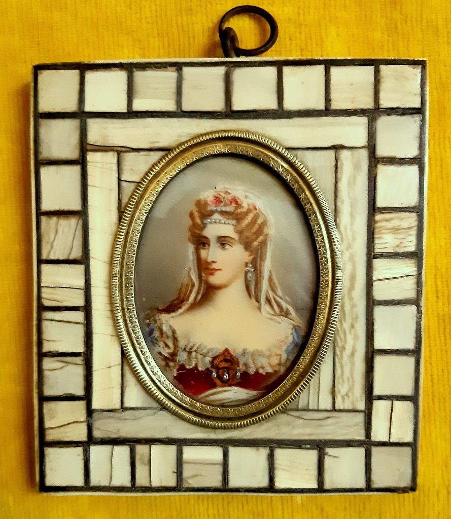 Miniature Portrait Mc De Bourbon -siciles Duchesse De Berry After R.lefevre (1755-1830) -photo-4