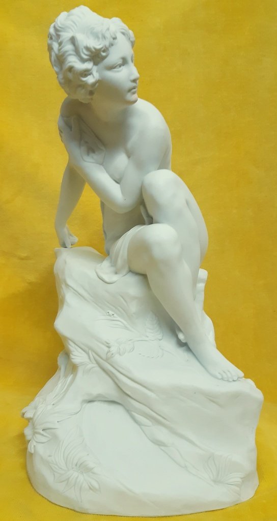 Grand biscuit porcelaine baigneuse nue Sèvres de Raphaël NANNINI (1852-1925)-photo-5