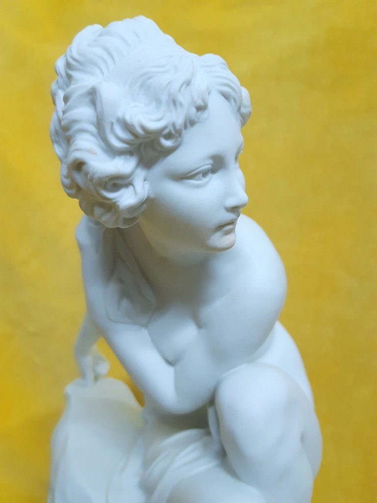 Grand biscuit porcelaine baigneuse nue Sèvres de Raphaël NANNINI (1852-1925)-photo-7