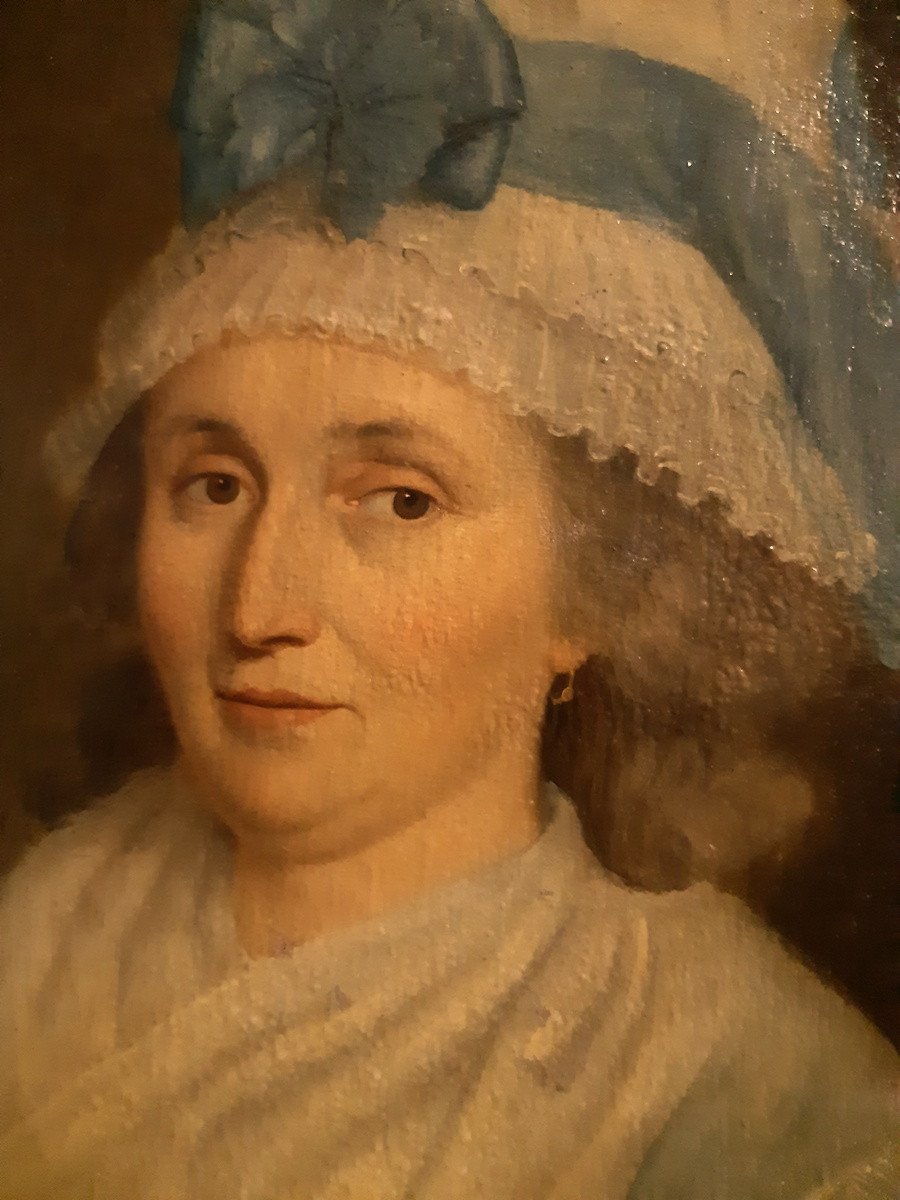 Portrait Ovale à L’huile De Femme école Française Du XVIIIème Louis XVI-photo-1
