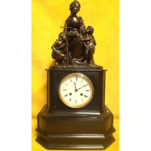 Carpenter Founder Bronze Paris Virgin And Child And St John Pendulum 19th