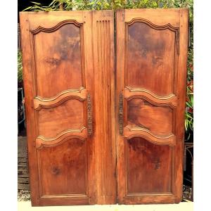 Cupboard Front Pair Of 3-panel Door St Lxv In Walnut 19th