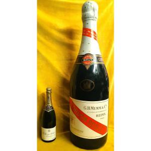 Pub Déco Bouteille Champagne Reims Cordon Rouge Mumm Fournisseur Reine ElisabethII Factice 82cm