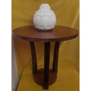 Round Pedestal Table Rosewood And Dark Wood Tripod Art Deco 1930