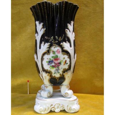 Porcelain Vase Flowers Paris St Lxv Napoleon III 19th