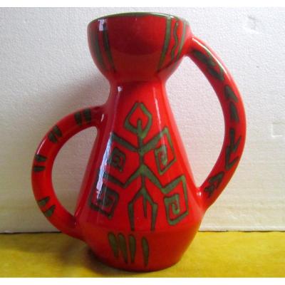 Large Vase Bg Vallauris "africanist" Vintage 50-60