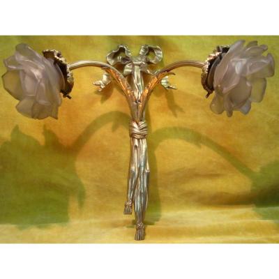 Gilt Bronze Wall Lamp St Lxvi 2 Lights Falling Flowers