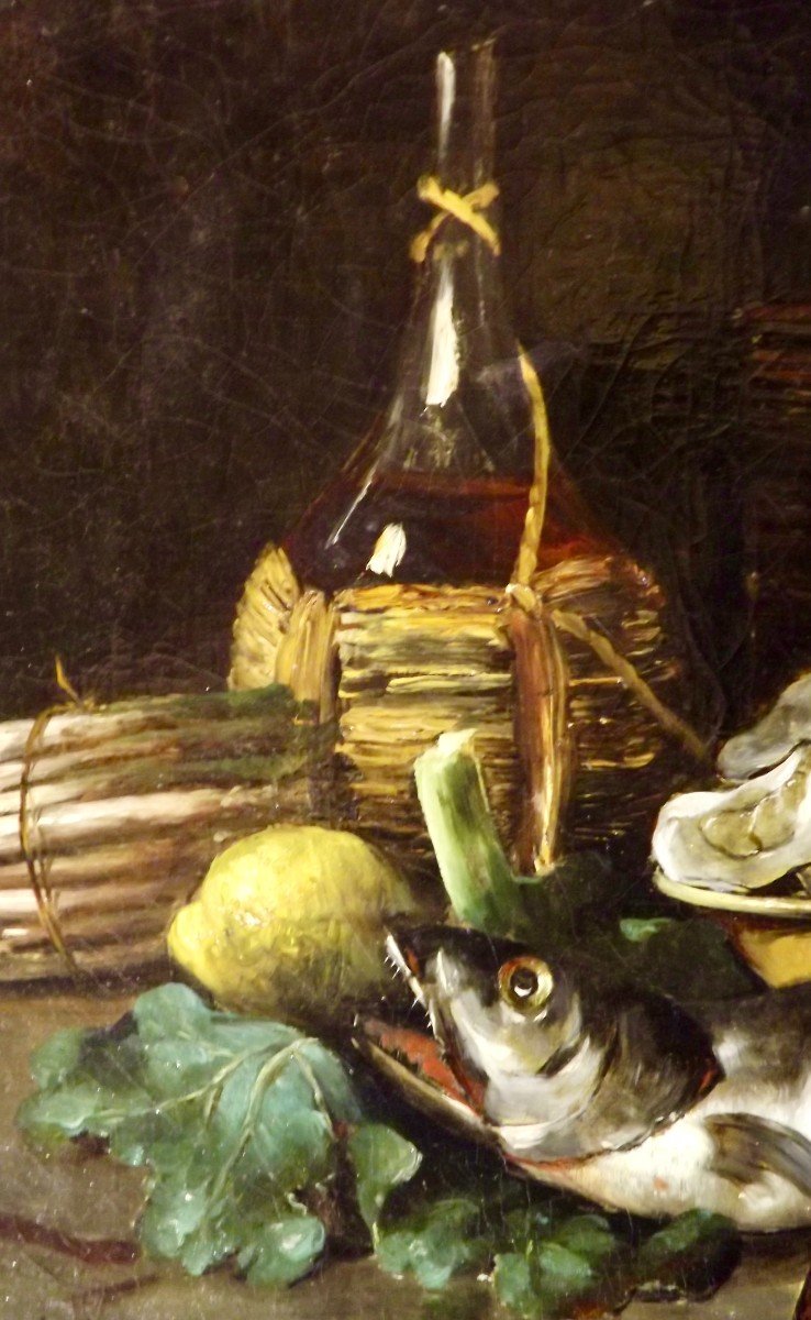 Still Life With Fish, Eugène Baudin XIXth.-photo-4