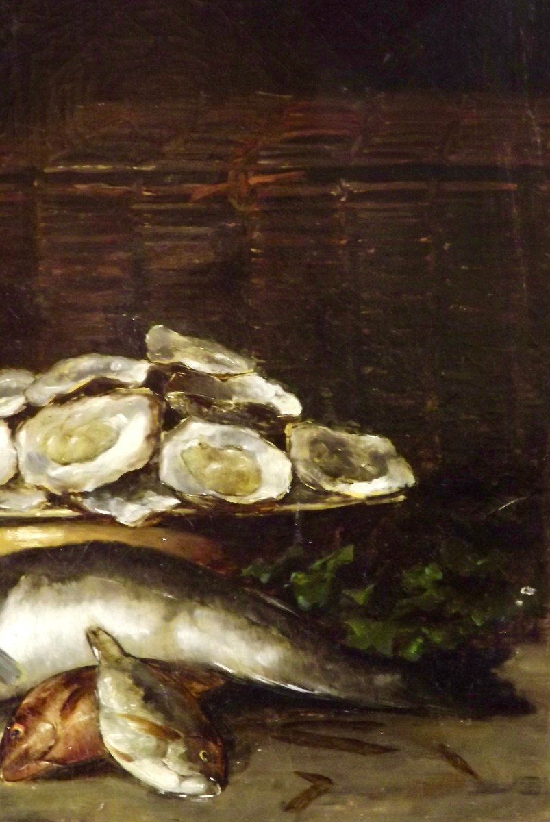 Still Life With Fish, Eugène Baudin XIXth.-photo-6