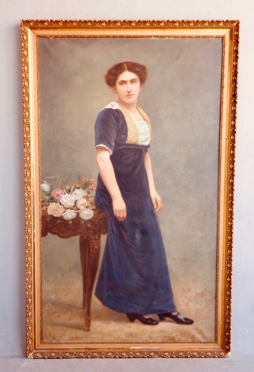 Large Woman Portrait In Full Length