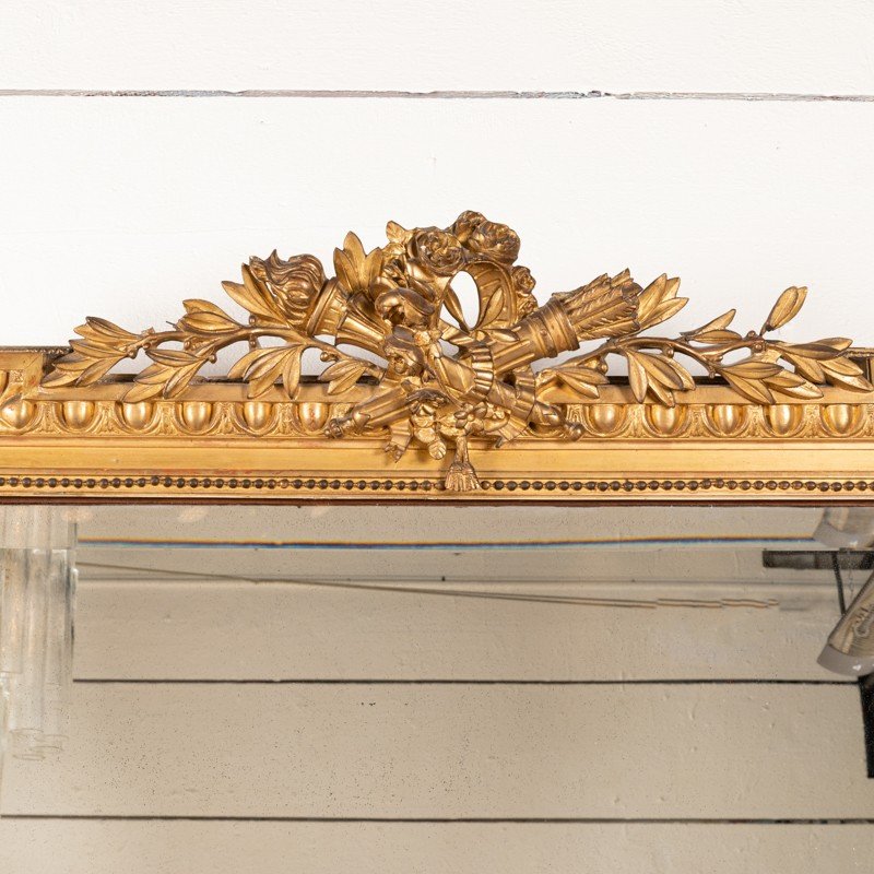 Large Gilded Mirror - Louis XVI Style H.150 Cm W.107 Cm-photo-4