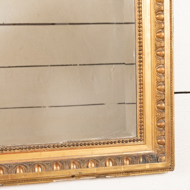 Grand miroir en bois doré - style Louis XVI H.150 cm L.107 cm-photo-4