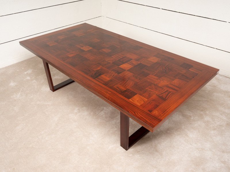 Table Basse Scandinave En Marqueterie 1960-photo-3