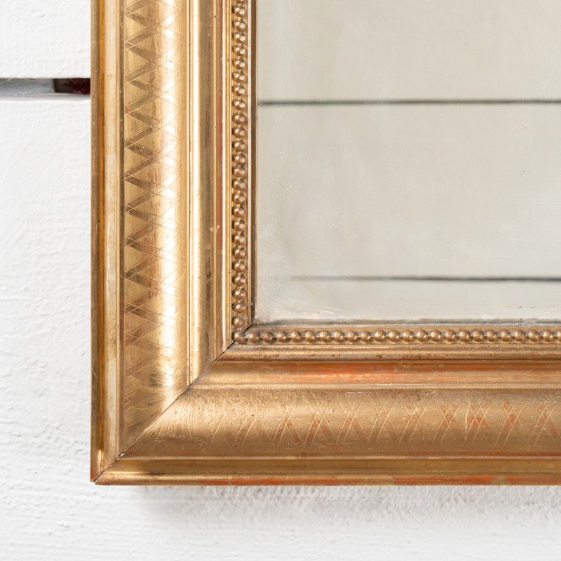 Mirror In Gilded And Engraved Wood H. 137 Cm - L. 99 Cm-photo-4