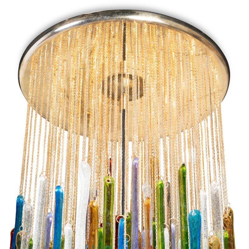 “rainbow” Chandelier Italy 1970-photo-2