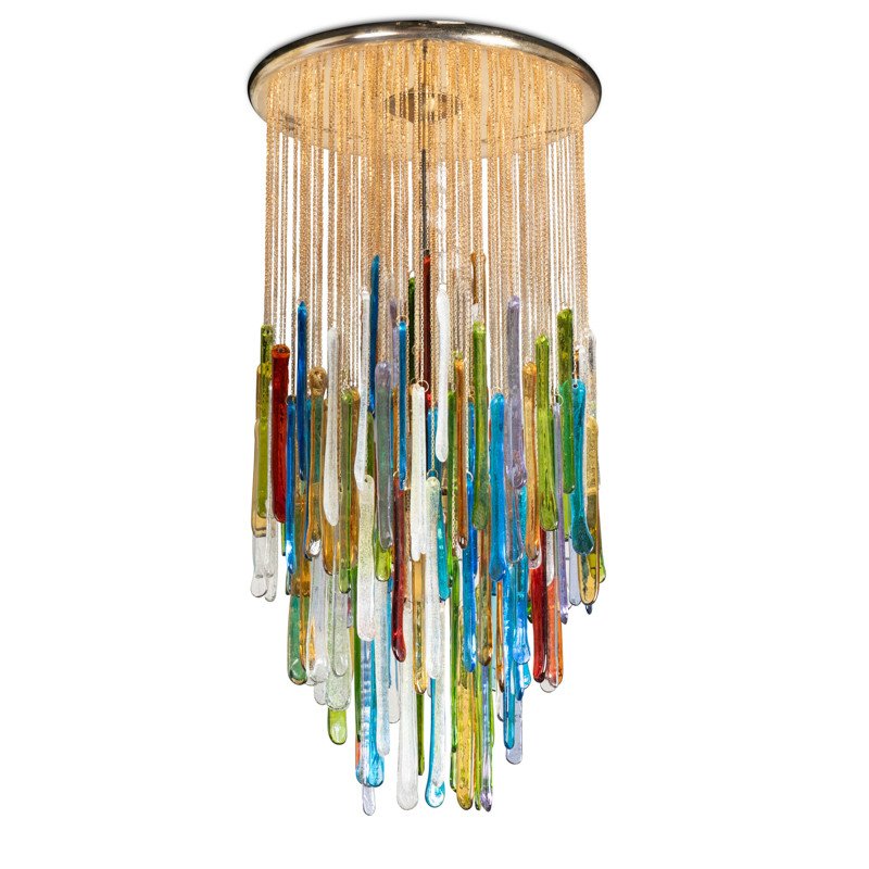 “rainbow” Chandelier Italy 1970