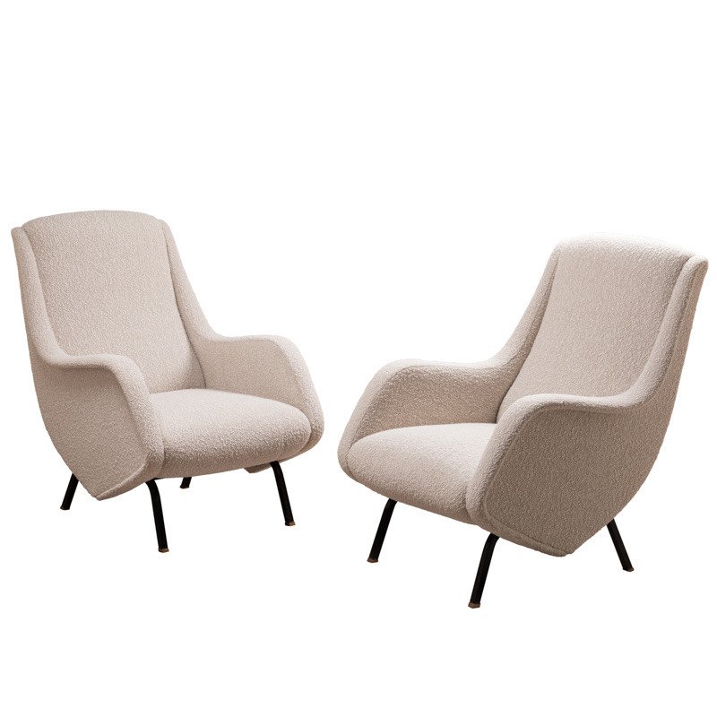 Pair Of Italian Armchairs By Aldo Morbelli - 1950