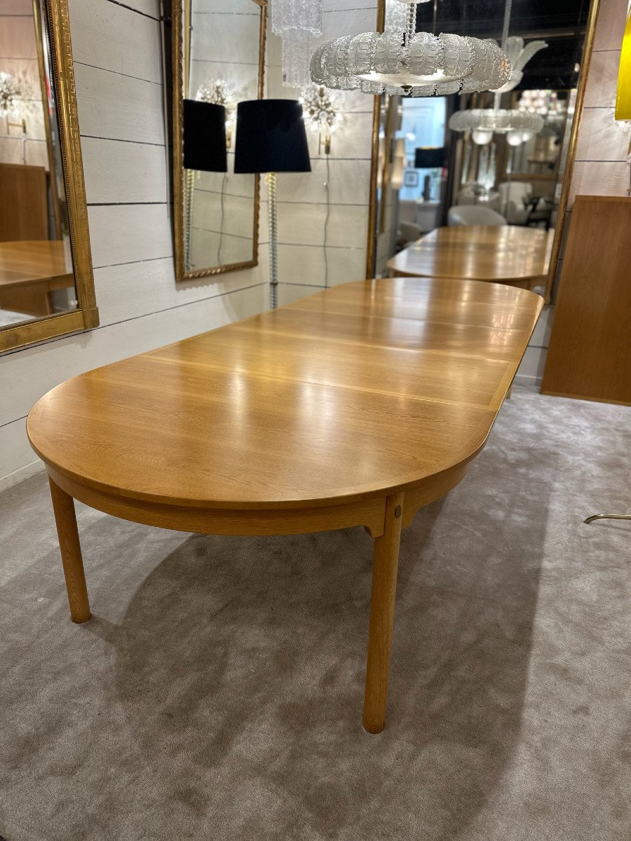 Très Grande Table Scandinave En Chêne Clair 1960 - longueur 408 Cm-photo-2