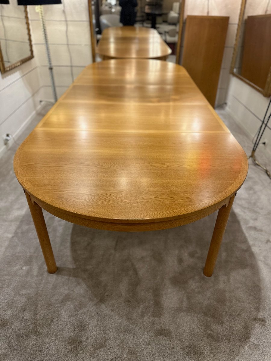 Très Grande Table Scandinave En Chêne Clair 1960 - longueur 408 Cm-photo-3