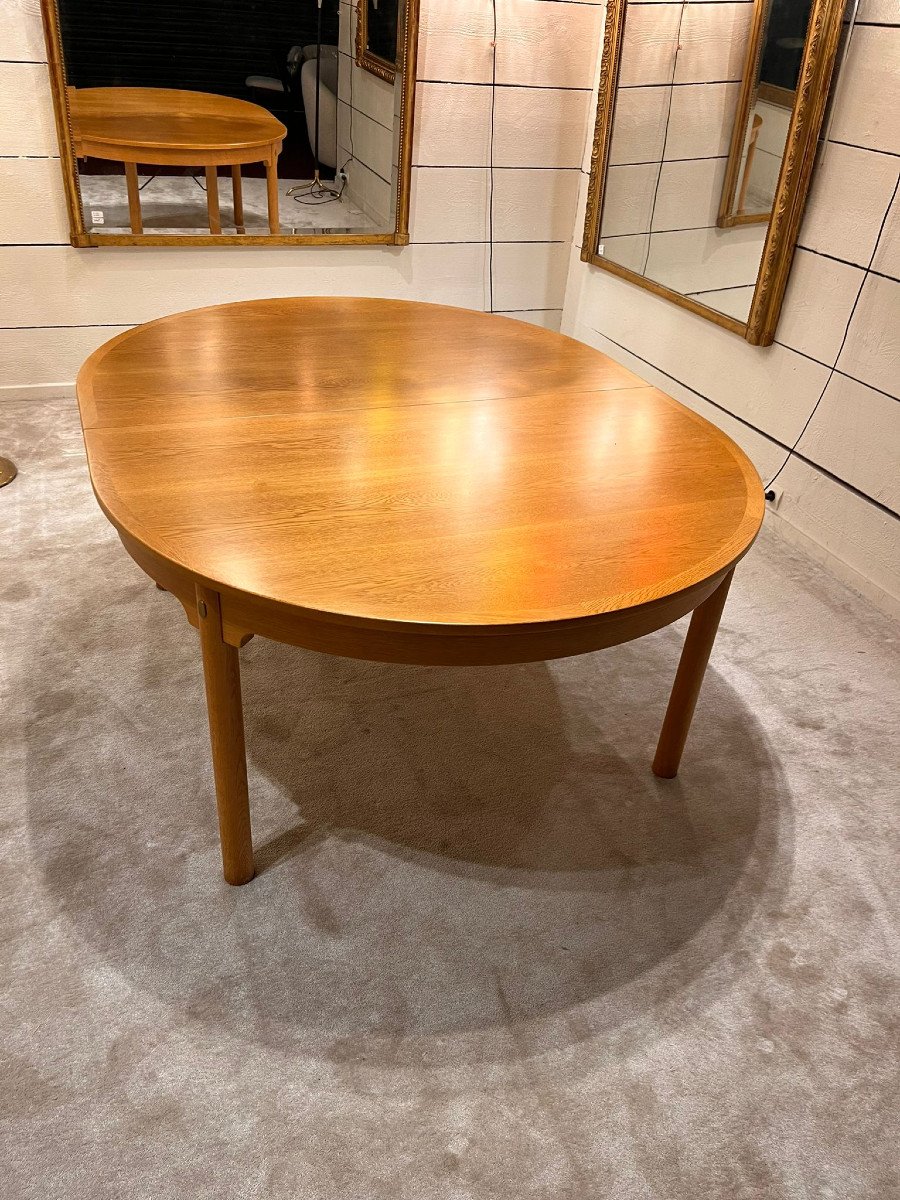 Très Grande Table Scandinave En Chêne Clair 1960 - longueur 408 Cm-photo-4