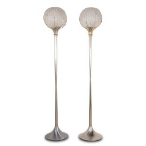 Pair Of Floor Lamps - Angelo Brotto 1960