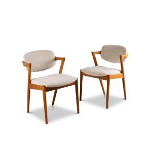 Ensemble De 6 Chaises En Chêne Clair 1960