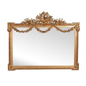 Très Grand Miroir Français Horizontal Du XIXe