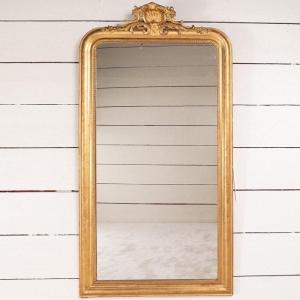 Very Large Mirror In Golden Wood H.202 Cm L.105 Cm