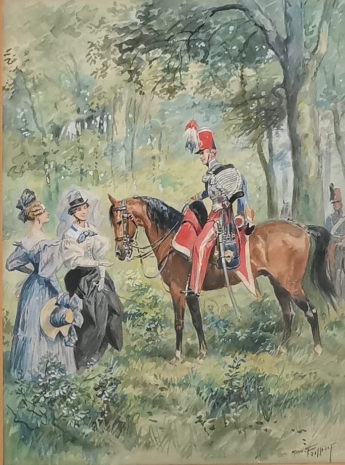 Aquarelle « officier De Cavalerie 1er Empire » Maurice Toussaint-photo-2