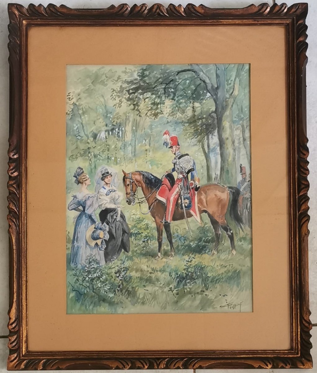 Aquarelle « officier De Cavalerie 1er Empire » Maurice Toussaint