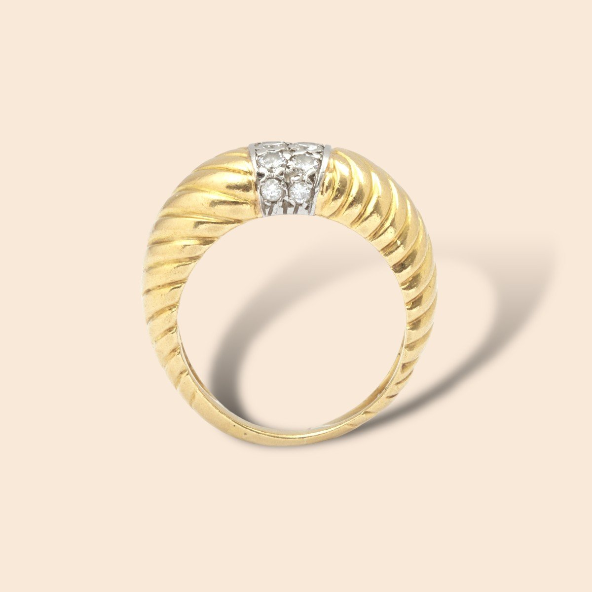 Vintage Yellow Gold And Diamond Ring l'Orientale-photo-3