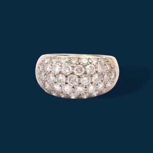 Snowball White Gold And Diamond Band Ring