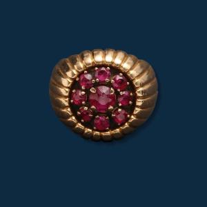 Signet Ring Yellow Gold And Ruby La Vie En Rose