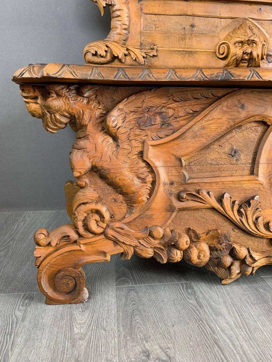 Banc-coffre De Style Renaissance Italienne XIXe Siècle-photo-3