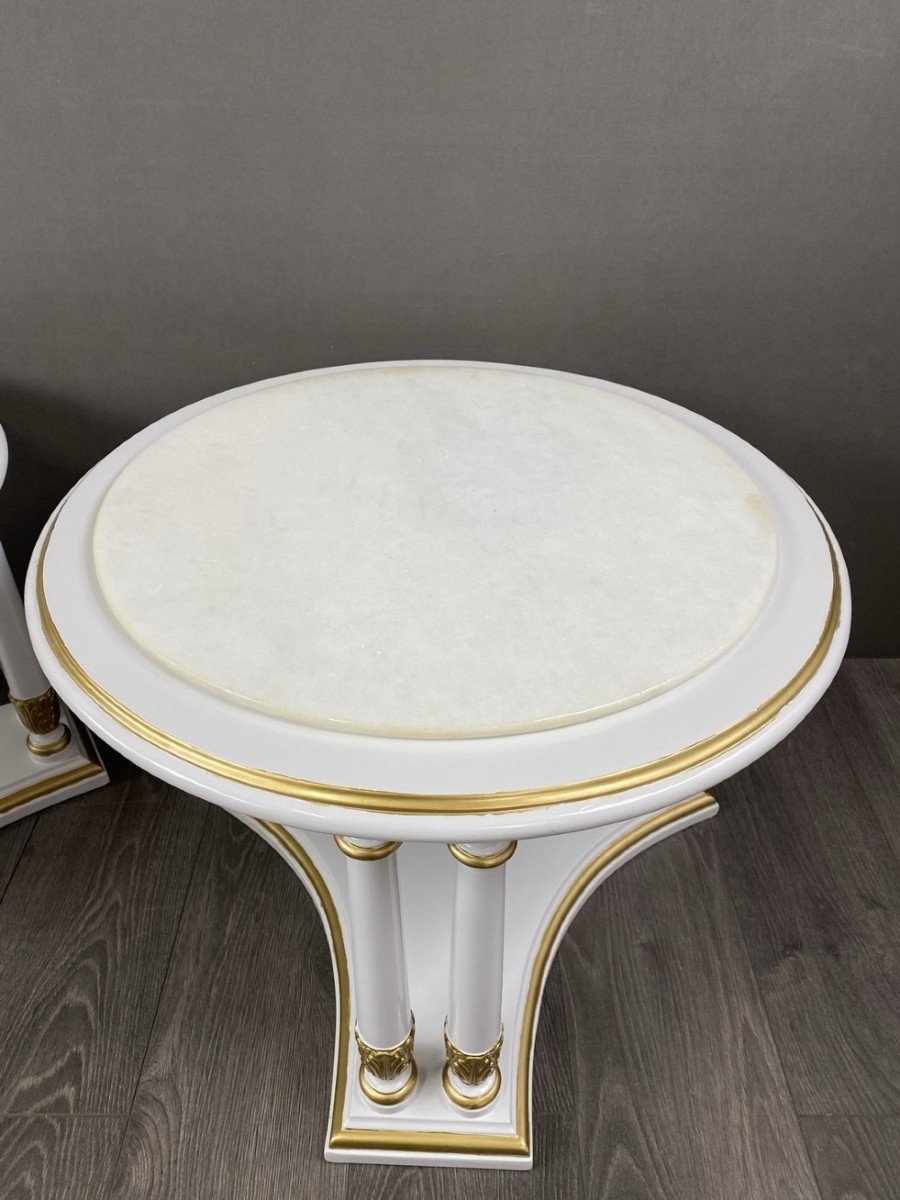 Pair Of 20th Century Neoclassical Style Side Tables -photo-1