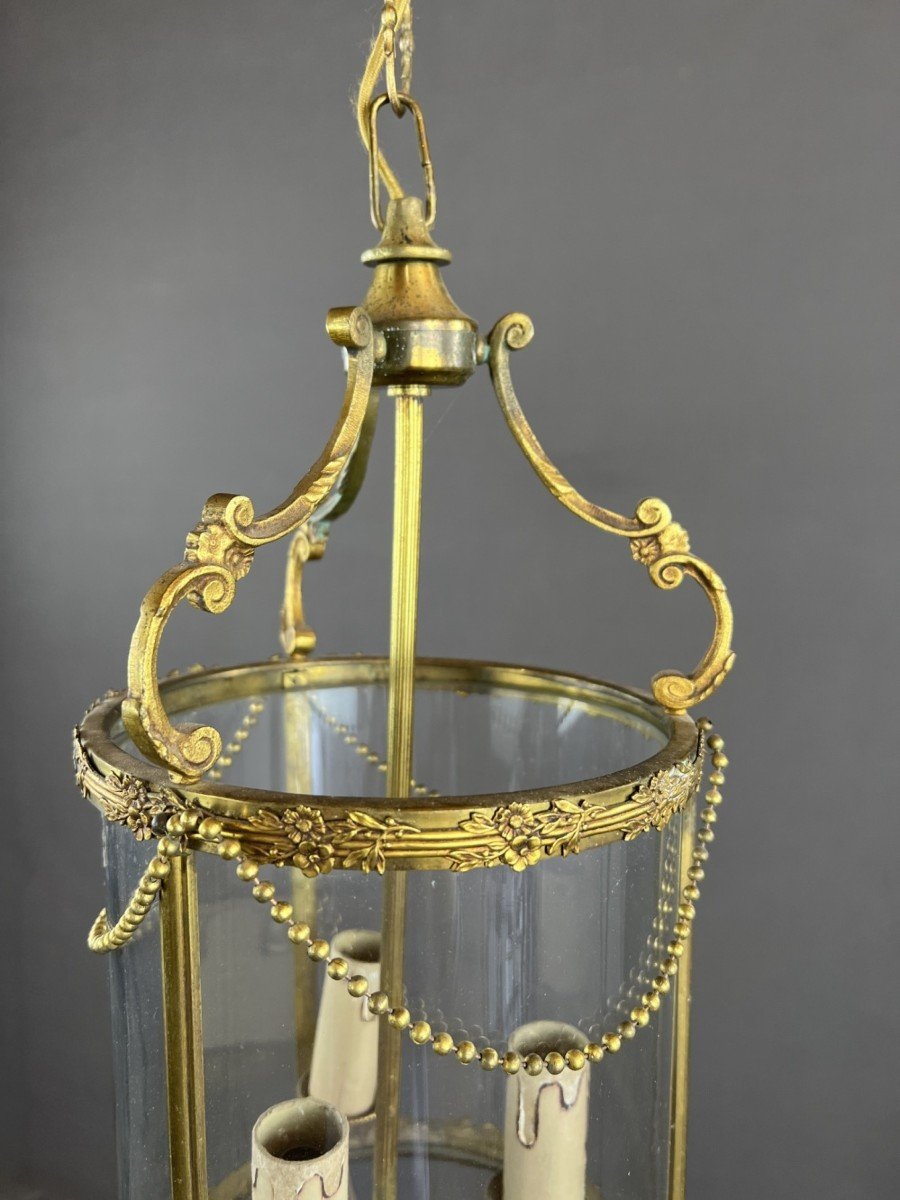 Suspension Lanterne Style Louis XVI En Dorure XXe Siècle -photo-3