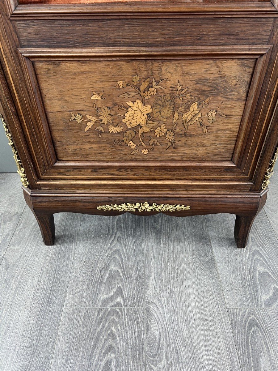 Antique Showcase In Marquetry And Bronze, 19th Century-photo-6