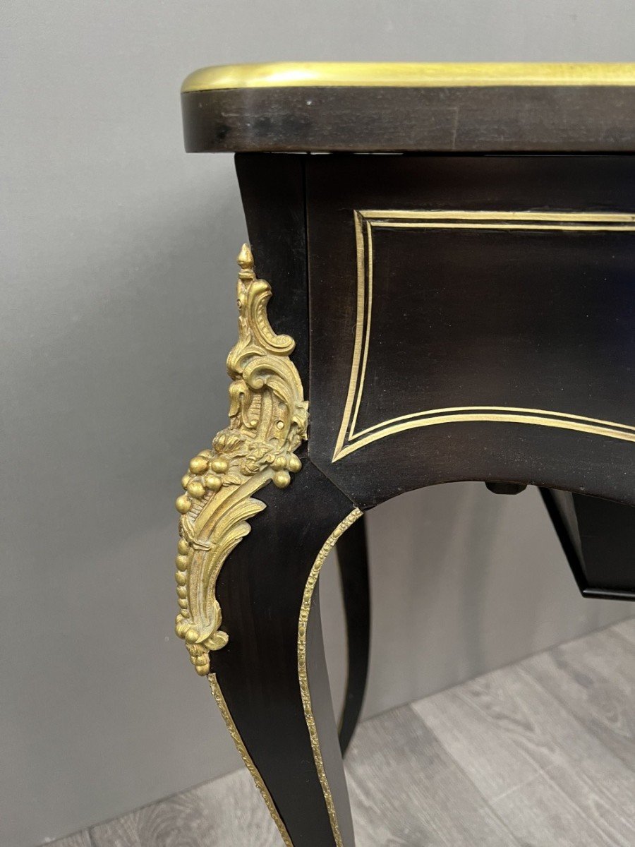 Dressing Table In Lacquered Wood With Gilded Bronzes Napoleon III Period, 19th Century -photo-4