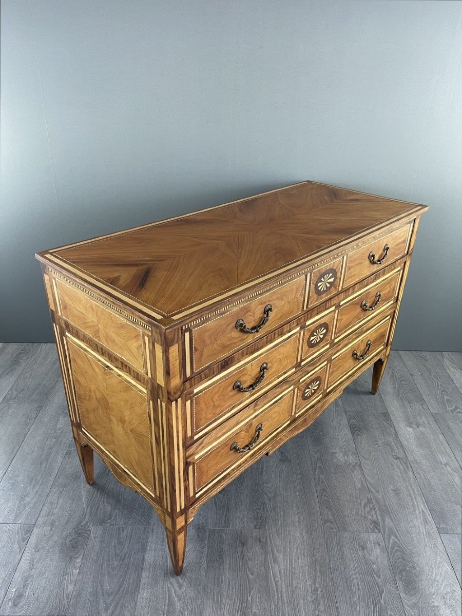Louis XVI Style Marquetry Wooden Commode, 20th Century-photo-1